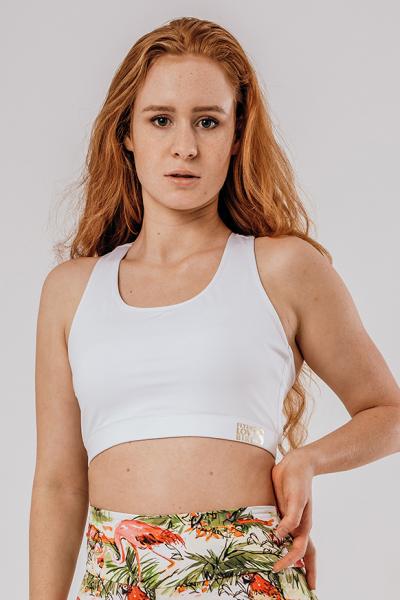 White Beauty Racerback - Sports Bra/ Bikini Top